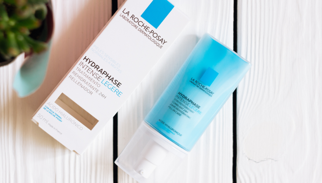 La Roche Posay products laying on white wood