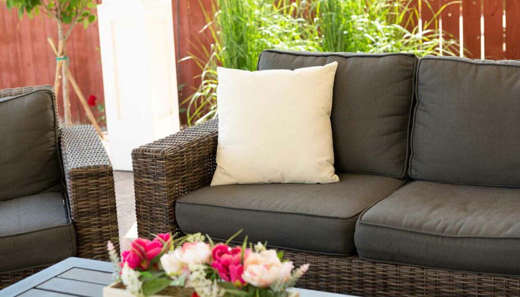 outdoor furniture and pillow