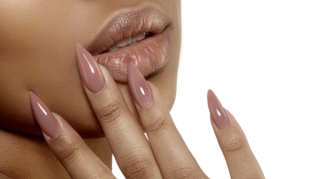 woman with stiletto nails