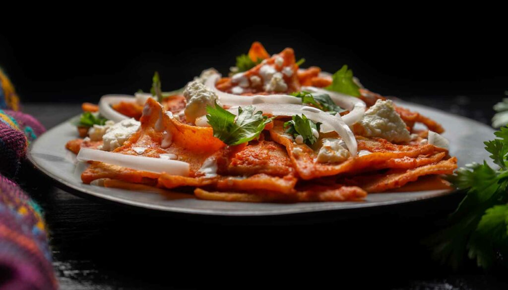 Plate of Chilaquiles Rojos