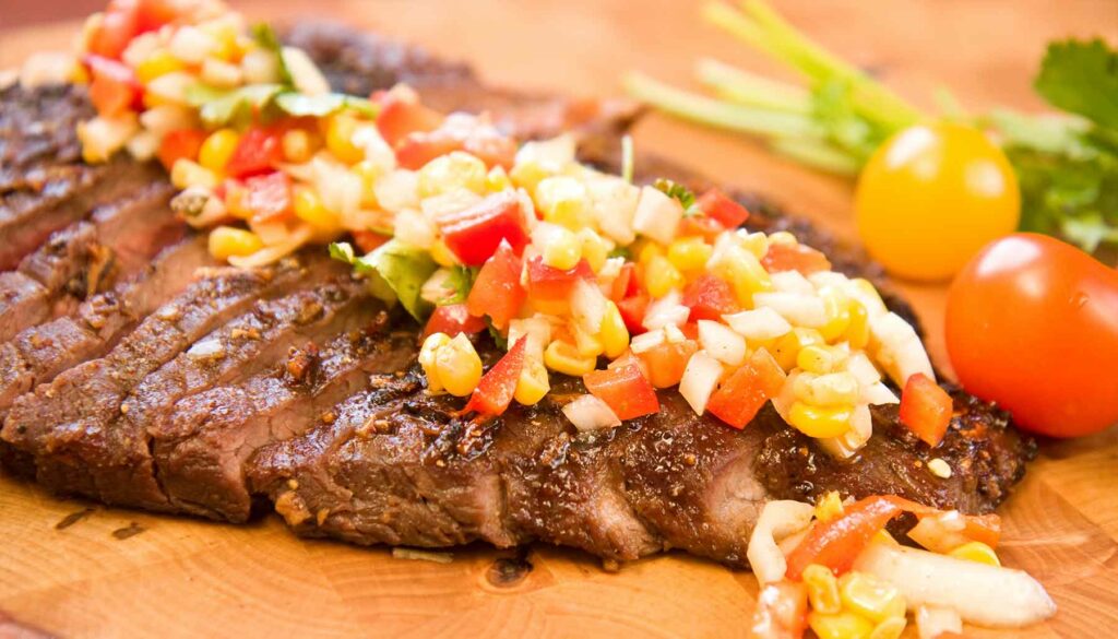 Grilled Flank Steak With Corn Relish