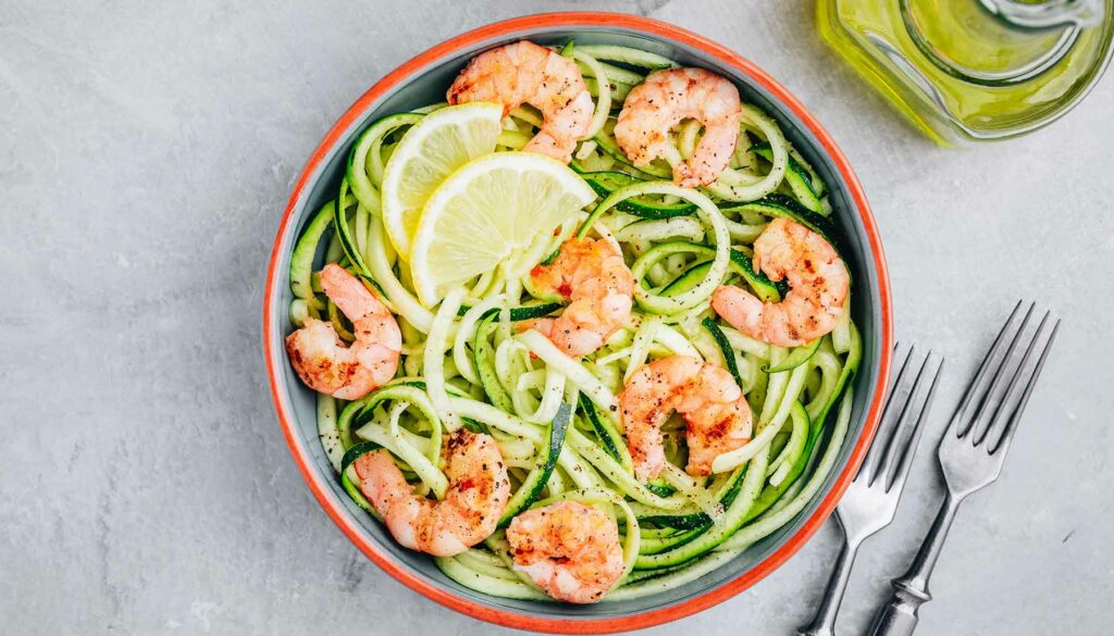 Lemon Garlic Butter Shrimp with Zoodles