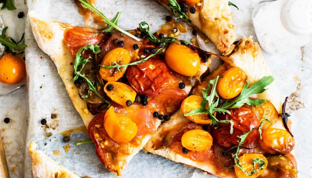 tomato grilled pizza