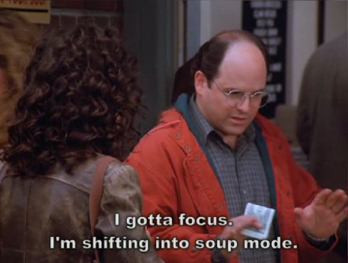 George Costanza soup mode meme