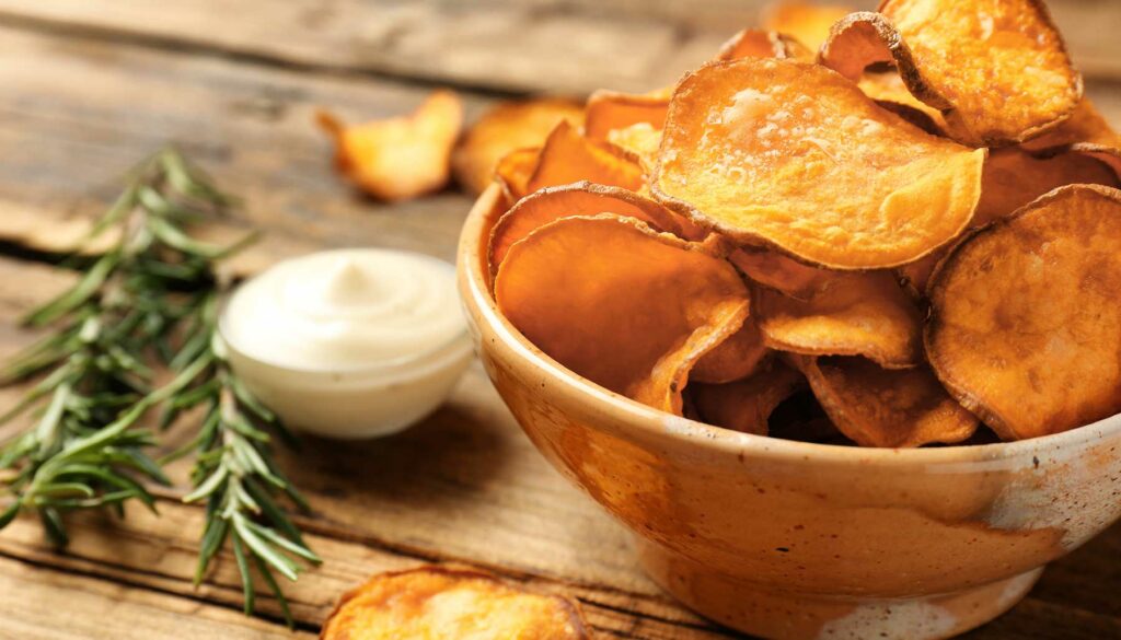 homemade chips in a bowl