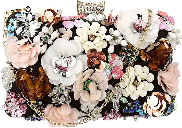 floral evening clutch purse