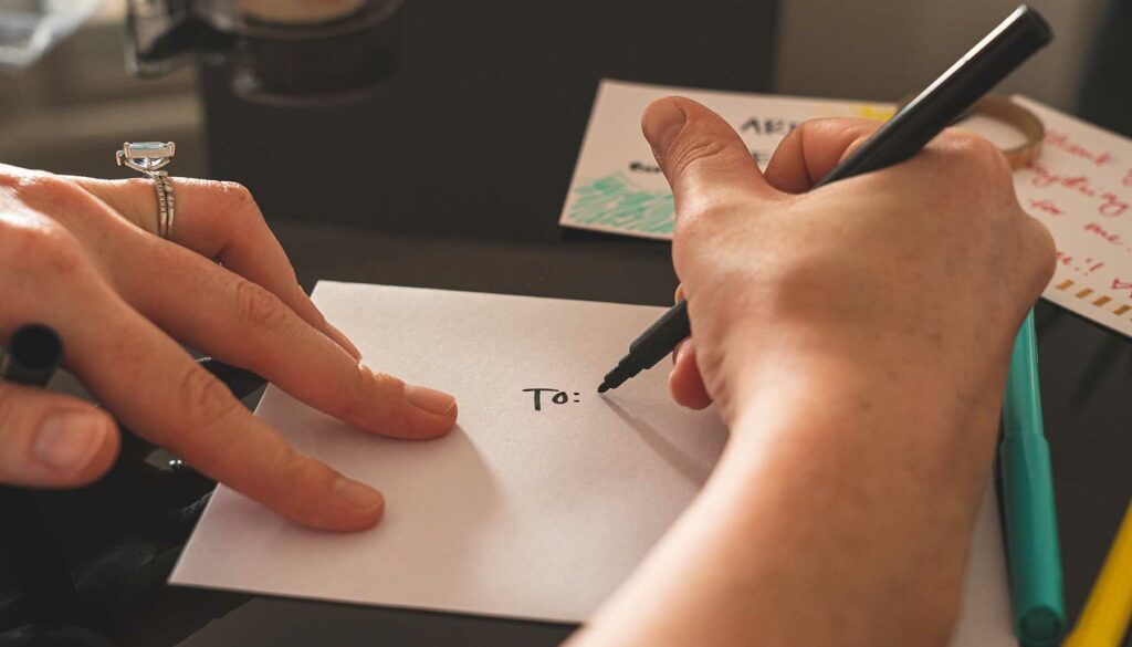 addressing an envelope for an invitation or letter
