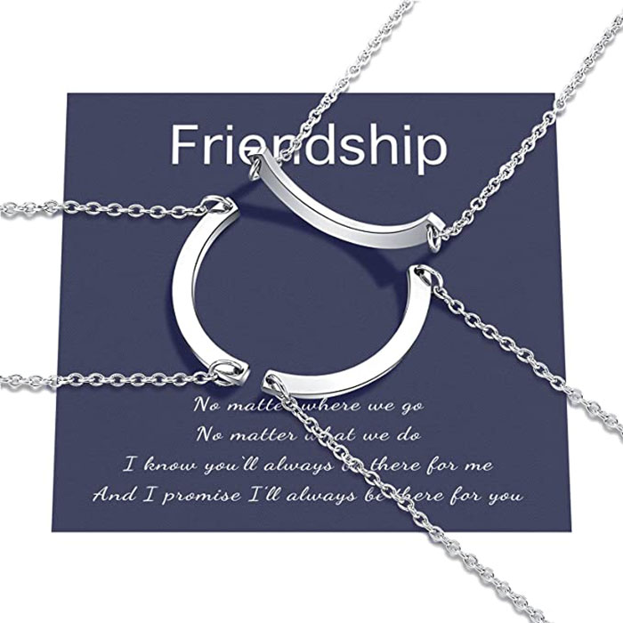 best friends circle necklace set