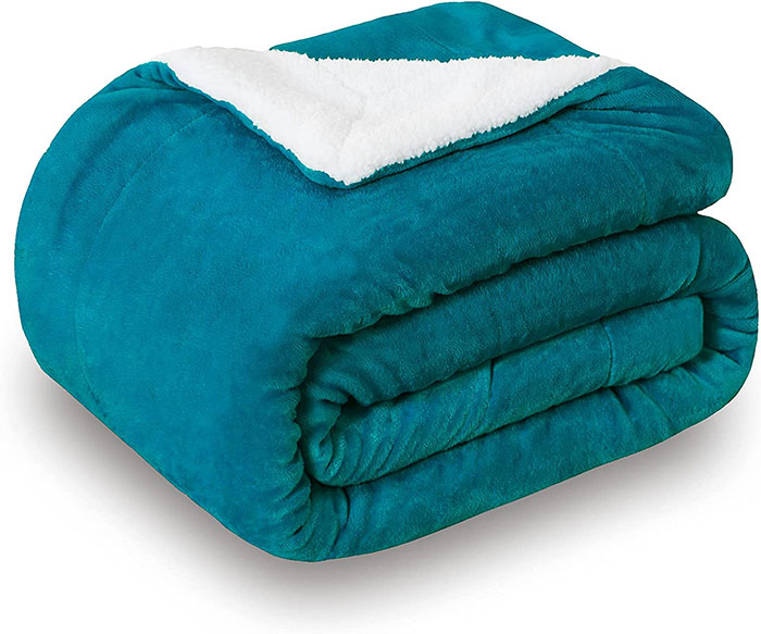 plush sherpa and fleece blanket