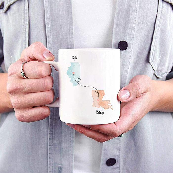 customizable state to state friendship coffee mug