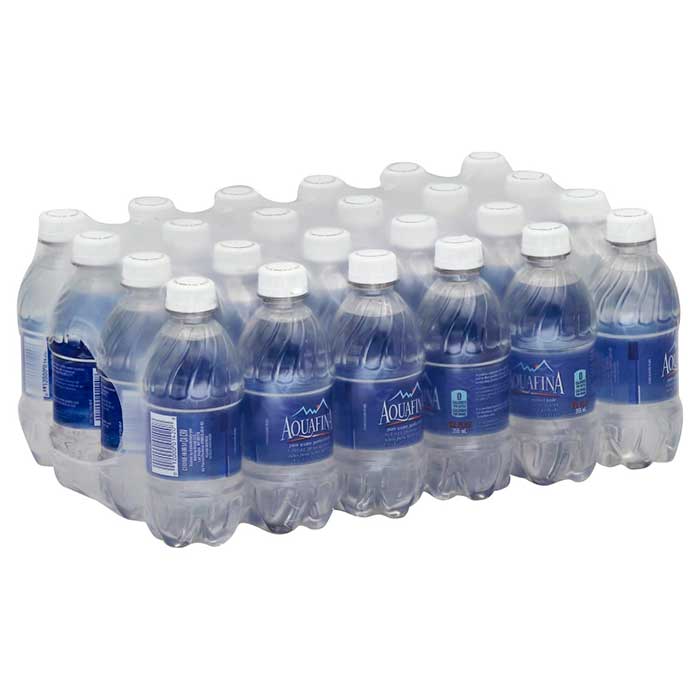 a large pack of Aquafina bottled drinking water