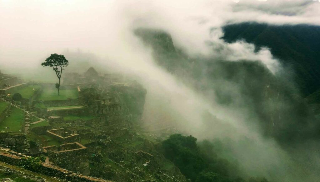 foggy and misty weather at Machu Picchu
