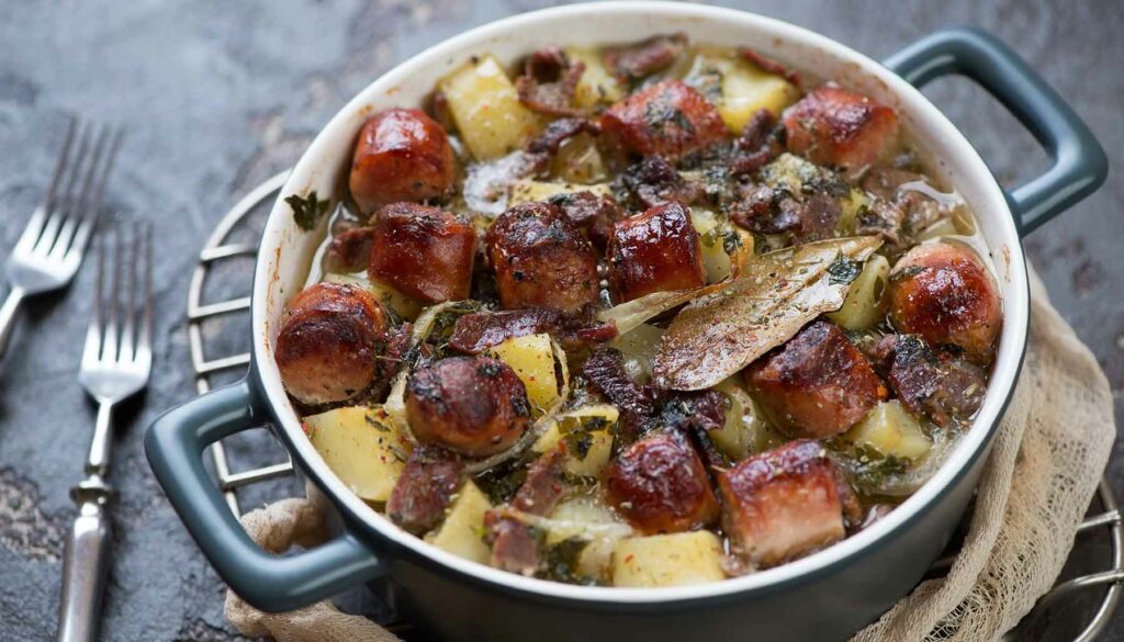 Dublin Coddle stew with potatoes and sausage