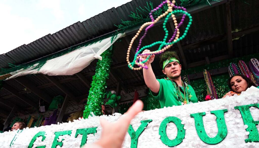 Irish parade float in New Orleans