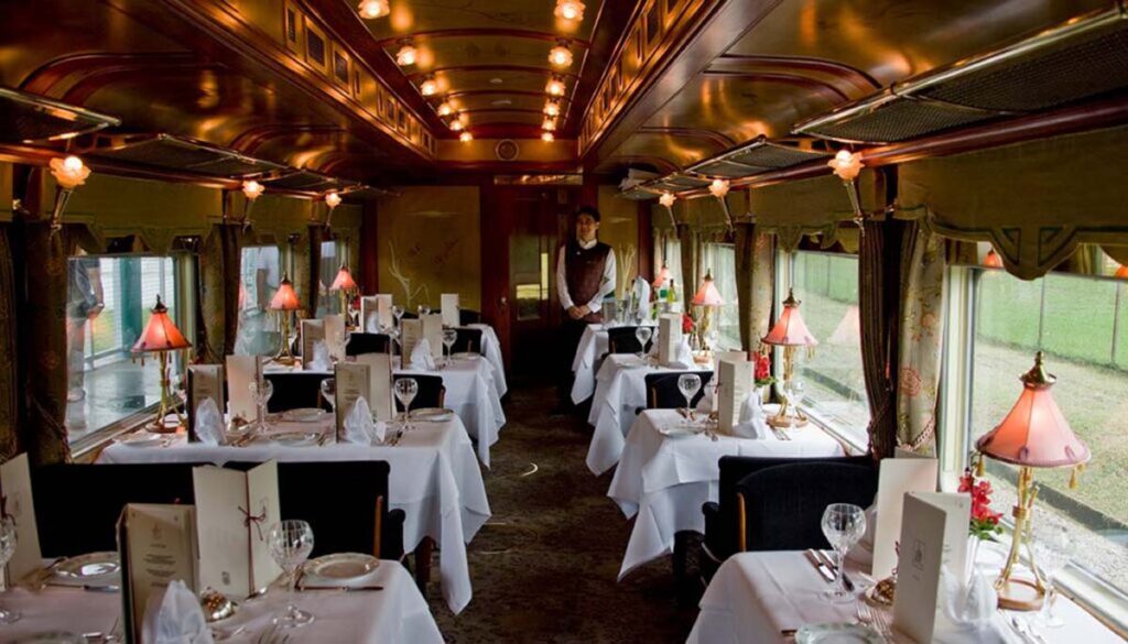 elegant dining car of eastern and oriental express